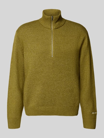 JACK & JONES Sweter z dzianiny z prążkowanymi wykończeniami model ‘NORREBRO’ Oliwkowy 2