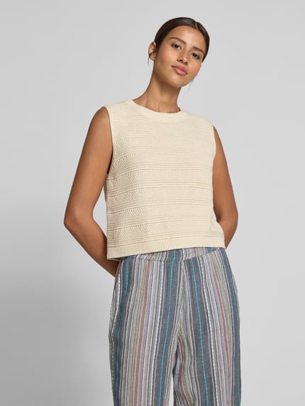 Jake*s Studio Woman Gebreide top met structuurmotief Ecru - 4