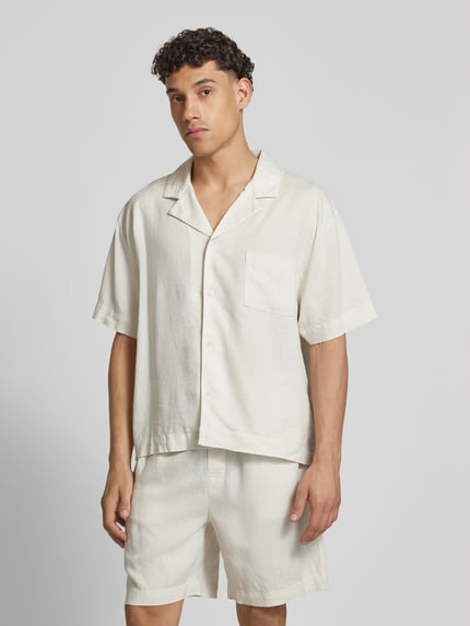 Calvin Klein Underwear Relaxed Fit Pyjama-Oberteil aus Leinen-Lyocell-Mix Beige 4