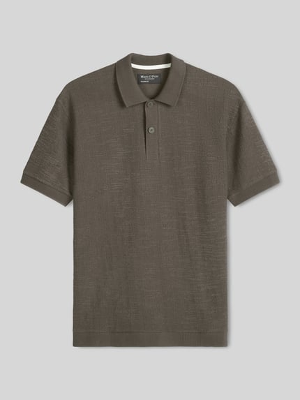 Marc O'Polo Relaxed Fit Poloshirt aus Baumwoll-Mix Dunkelbraun 2