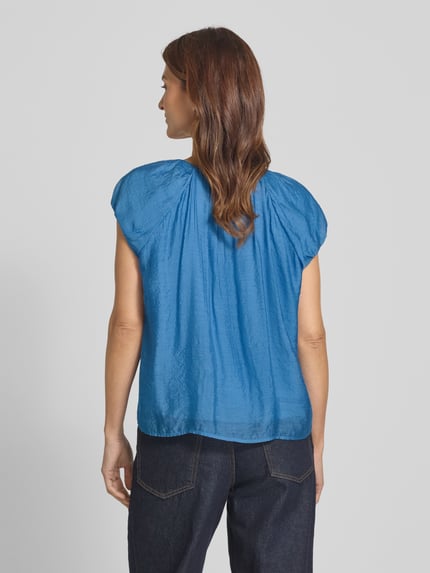 Christian Berg Woman Selection Regular Fit Bluse mit Rundhalsausschnitt Blau 5
