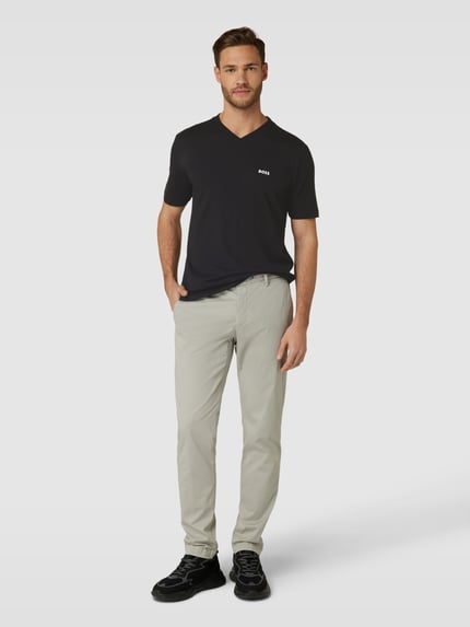BOSS Green T-shirt met V-hals Zwart - 1
