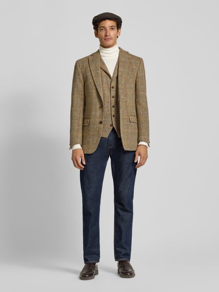 Carl Gross Weste aus Schurwolle mit Brustleistentasche Modell 'Warner' Camel 1