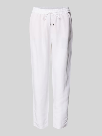 Spodnie materiałowe o kroju straight fit z mieszanki wiskozy z dodatkiem lnu Shop The Look MANNEQUINE