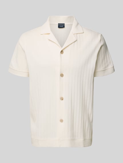 Produktfoto, Regular Fit poloshirt met doorlopende knoopsluiting van JOOP! collectie, puur katoen, model 'Juanmanuel', crèmekleur, structuur, maat M ruglengte 72 cm, schouderbreedte 46 cm, mouwlengte 24 cm