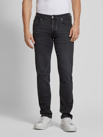 Christian Berg Men Jeansy o kroju regular fit z detalem marki Średnioszary 4