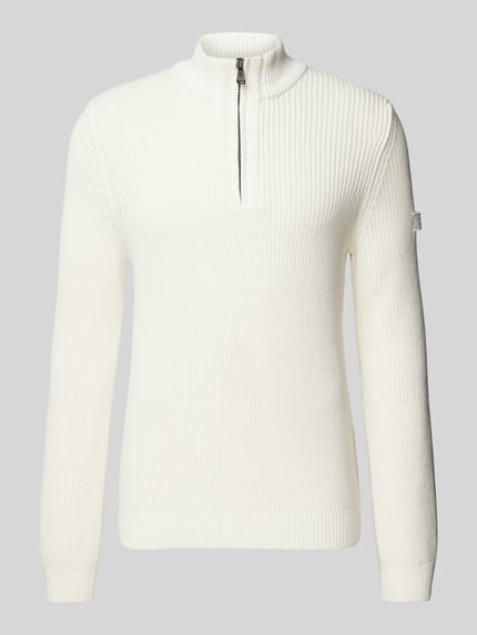 JOOP! JEANS Strickpullover mit Troyer-Kragen Offwhite 2