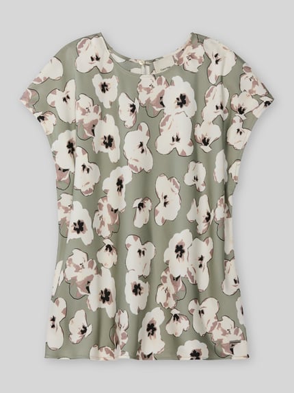 Calvin Klein Womenswear Blusentop mit Allover-Muster Khaki Melange 2