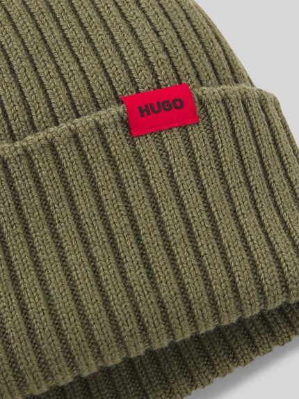 HUGO Mütze mit Label-Patch Modell 'Xola' Oliv 3
