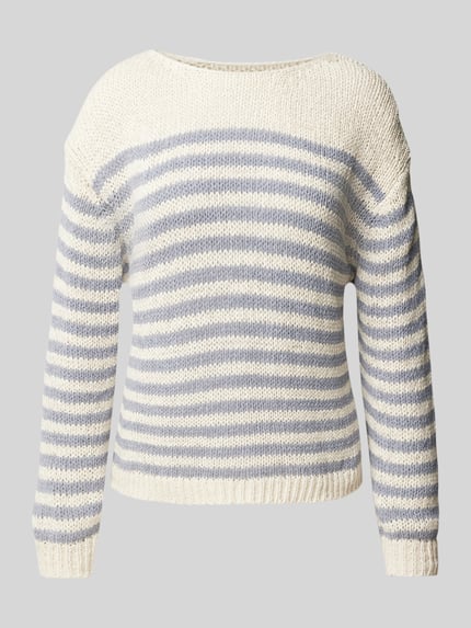 Marc O'Polo Comfort fit gebreide pullover van katoenmix Rookblauw - 2