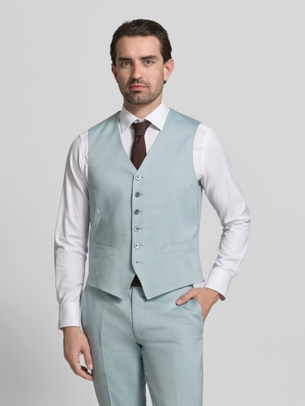 JOOP! COLLECTION Regular Fit gilet van viscosemix met V-hals Mintgroen - 4