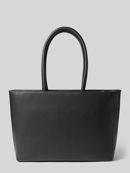 Produktfoto, schwarze Shopper mit Reißverschluss und Logo-Detail von Tommy Hilfiger, glatte Oberfläche, Damen Shopper von Tommy Hilfiger