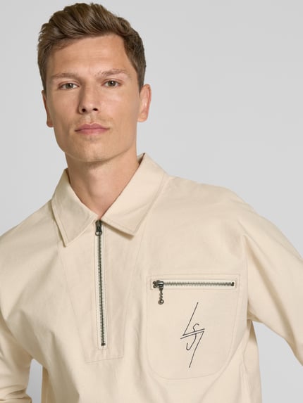 DEUS EX MACHINA Sweatshirt mit kurzem Reißverschluss Modell 'SPECTER' Offwhite 3