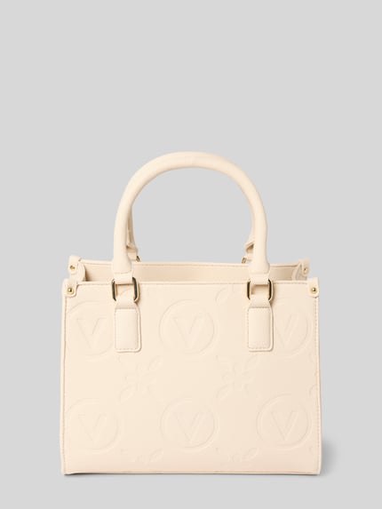 Valentino Bags Handtasche mit Label-Strukturmuster Modell 'SAMBA' Ecru 3