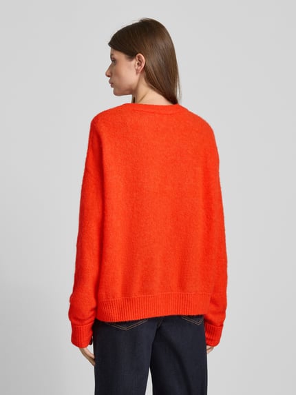 American Vintage Oversized gebreide pullover met ribboorden, model 'VITOW' Rood gemêleerd - 5