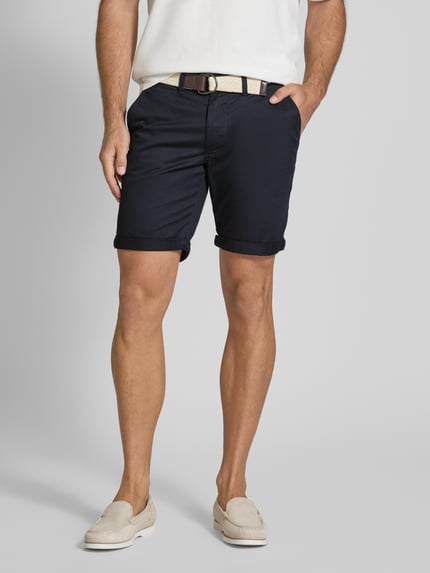 MCNEAL Slim Fit Bermudas mit Gürtel Marine 4