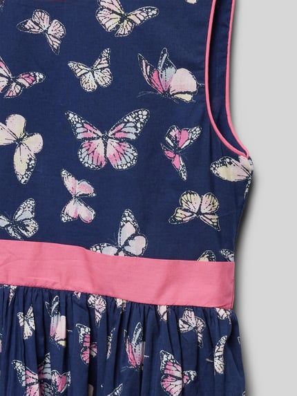 Happy Girls Jurk met tailleband Marineblauw - 2