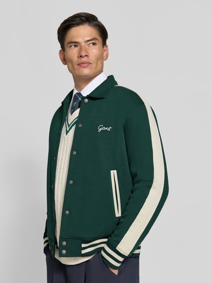 GANT Regular Fit Blouson aus Baumwoll-Mix Dunkelgruen 3
