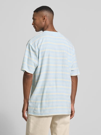 Lindbergh T-shirt o kroju oversized z okrągłym dekoltem Jasnoniebieski 5