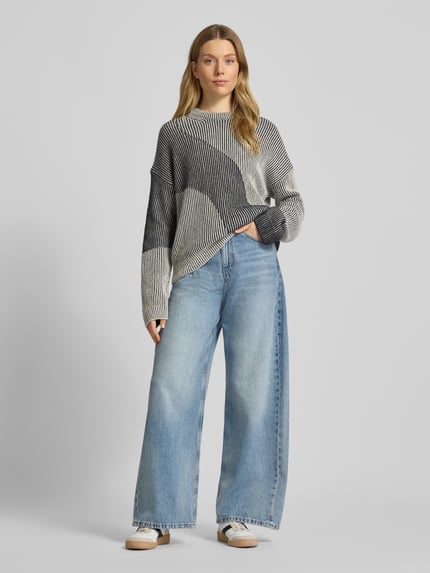 ARMEDANGELS Loose fit gebreide pullover van een mix van wol en katoen, model 'MAYRAA VANISE' Zwart - 1