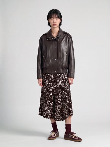 BOSS Midi-Rock mit Allover-Muster Modell 'Vafioreti' Dunkelbraun 1