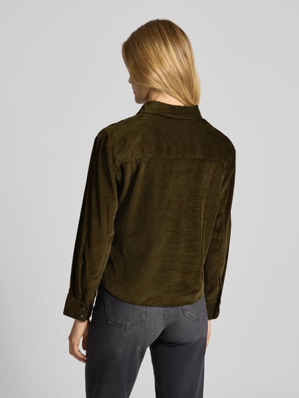Marc O'Polo Comfort Fit Hemdbluse aus reiner Baumwolle Khaki 5