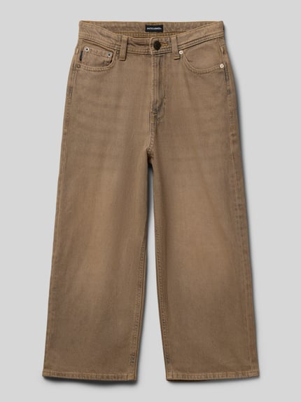 JACK & JONES Straight fit jeans met logopatch, model 'Iron' Beige - 1