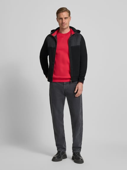 Christian Berg Men Regular fit sweatjack met gevoerde opstaande kraag Zwart - 1