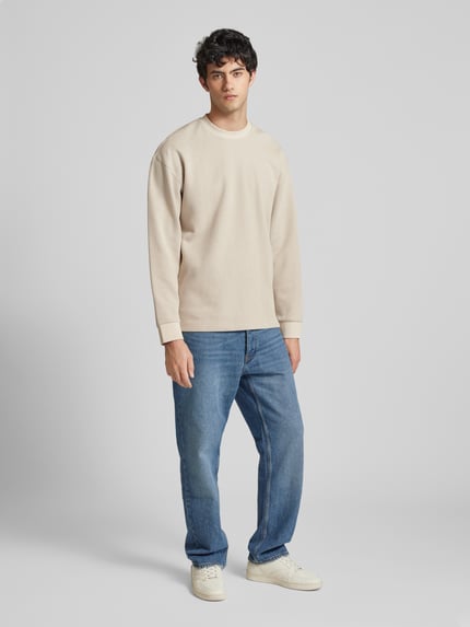 HUGO Blue Strickpullover mit Stehkragen Offwhite 1