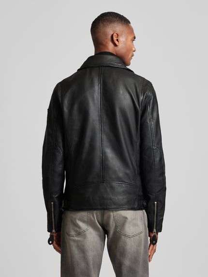 MAURITIUS Regular Fit Lederjacke mit Reverskragen Modell 'Mavric' Black 5