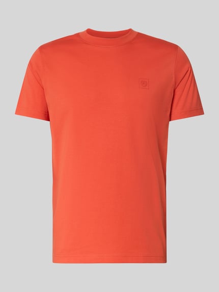 Produktfoto, T-Shirt mit Rundhalsausschnitt und Logo-Print von Lerros aus Baumwoll-Mix, Regular-Fit, Rückseite 71 cm bei Größe M, Herren T-Shirt