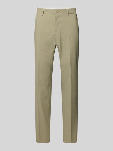 Produktfoto, Slim Fit Anzughose mit Viskose-Anteil van s.Oliver BLACK LABEL, melange uiterlijk, fijne webstructuur, persvouwen, riemlussen, schuine steekzakken, decoratieve achterzakken.