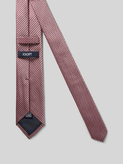 Productfoto, Seidenkrawatte im Allover-Look (7 cm) van JOOP! Collection, rood-witte kleur, structuurpatroon, pure zijde, klassieke vorm, breedte 7 cm