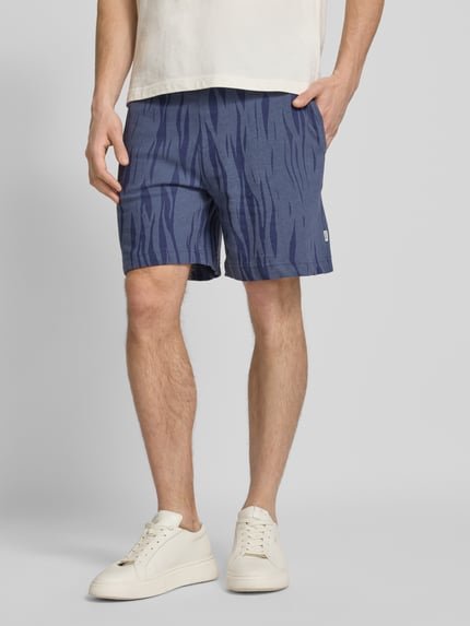 KnowledgeCotton Apparel Loose Fit Shorts mit elastischem Bund Rauchblau 4