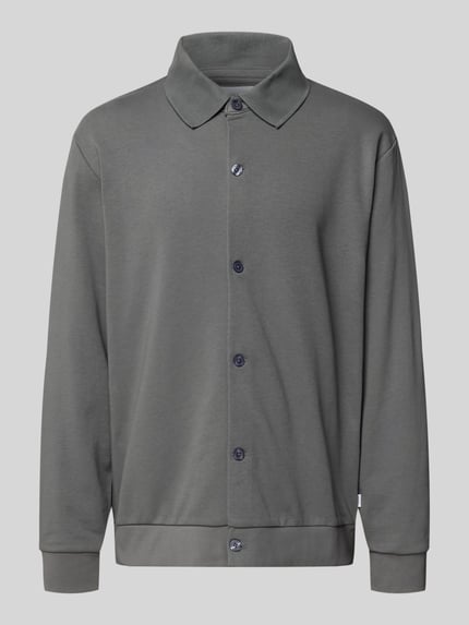 Lindbergh Regular Fit Sweatjacke aus Baumwoll-Mix Mittelgrau 2