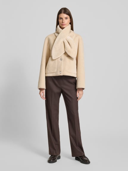 Marella Teddyjacke mit Rundhalsausschnitt Modell 'CECIL' Offwhite 1