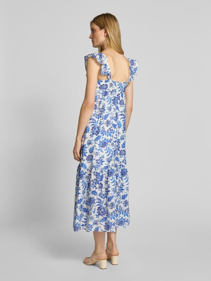 MANGO Midikleid mit Rüschen Modell 'RAMONA' Marine 5