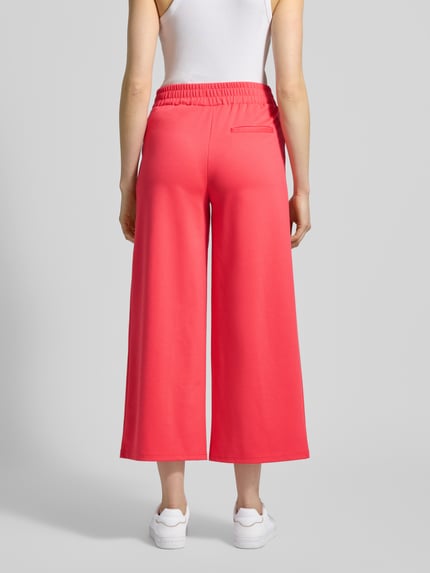 ICHI Wide fit broek met elastische band model 'Kate' Neon roze - 5