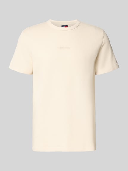 Tommy Jeans Slim Fit T-Shirt mit Strukturmuster Sand 2
