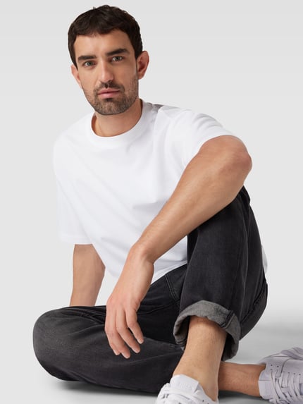 Selected Loose Fit T-Shirt mit Rundhalsausschnitt Modell 'OSCAR' Weiss 3