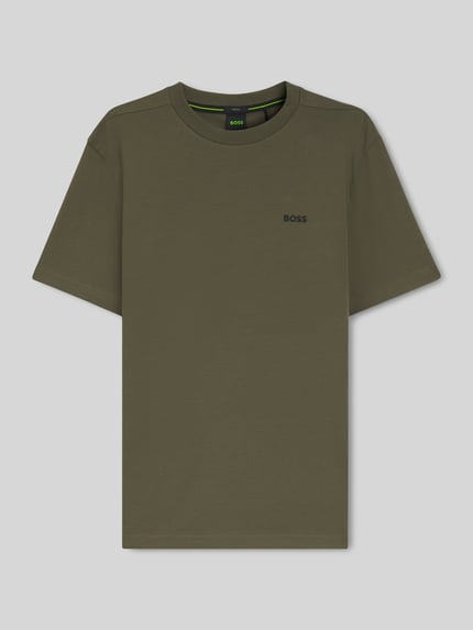 BOSS Green męski t-shirt o kroju regular fit z mieszanki bawełny Antracytowy 2