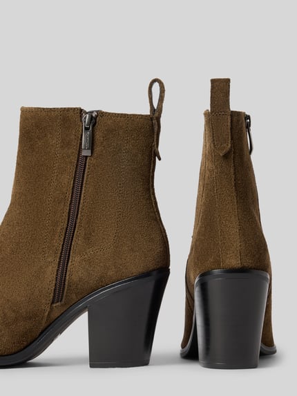 Tamaris Stiefelette aus Rindnappa mit Blockabsatz Oliv 2