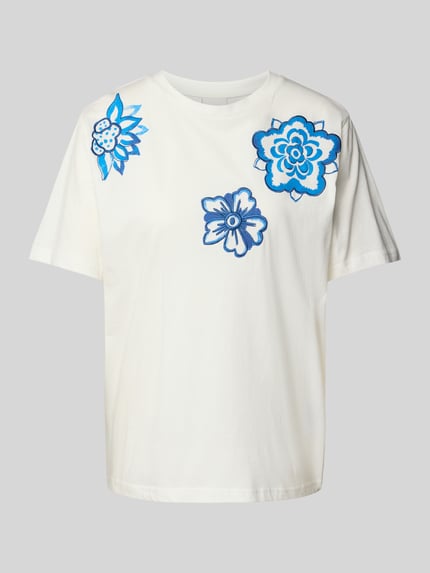 ICHI T-shirt met motiefprints, model 'MAJOU' Offwhite - 2