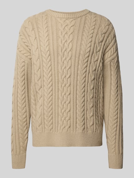 Jake*s Studio Men Strickpullover mit Zopfmuster Beige 2