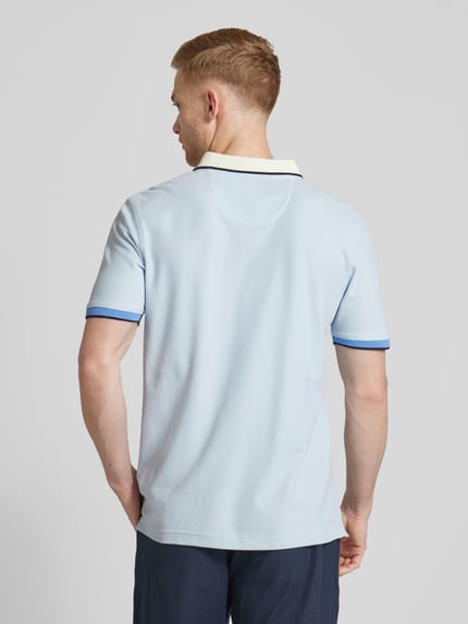 Fynch-Hatton Regular fit poloshirt met contrastgarnering Lichtblauw gemêleerd - 5