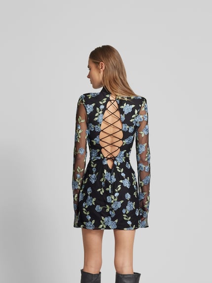 ROTATE Mini-jurk met rugdecolleté Zwart - 5