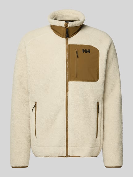 Helly Hansen Fleecejacke mit Label-Stitching und Brusttasche Offwhite Melange 2