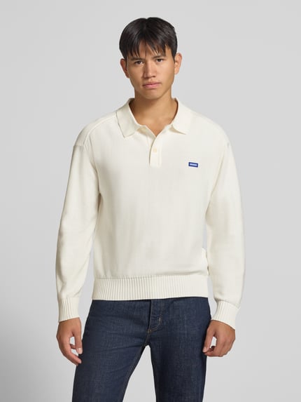 HUGO Blue Oversized Fit Pullover aus reiner Baumwolle Modell 'San Patty' Offwhite 4