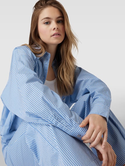 Katharina Damm X P&C* Exclusieve collectie - korte overhemdblouse met streepmotief Wit - 3