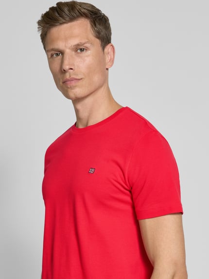 Christian Berg Men T-Shirt mit Label-Stitching Rot 3